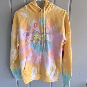 NWT SpongeBob Tie Dye Hoodie Sweatshirt